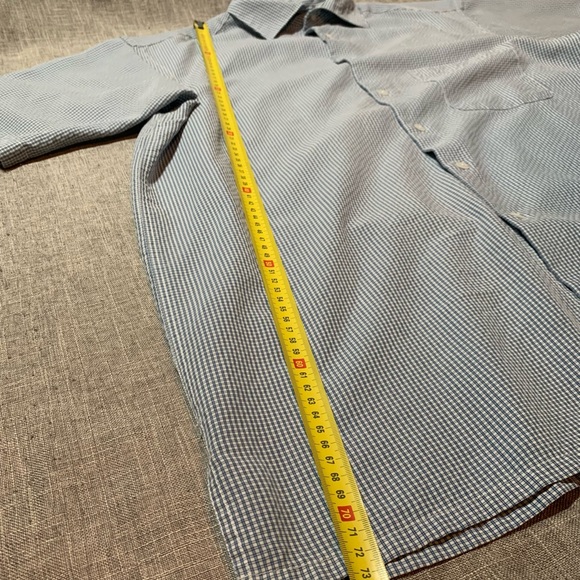 Men's Blue Checkered Shirt - Picture 3 of 4